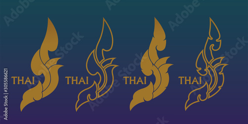 Thai art element for Thai graphic design vector illustration.