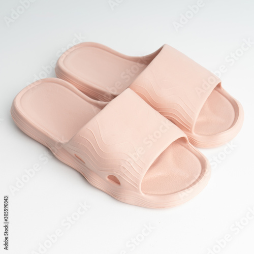 pink sandal on the white background