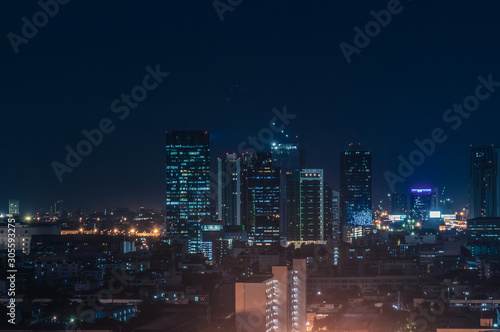 Wallpaper Mural Bangkok night view with skyscraper in business district in Bangkok Thailand Torontodigital.ca