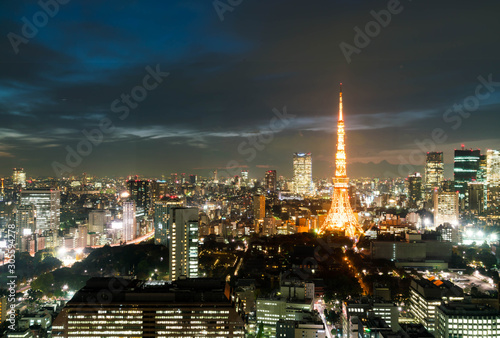 Tokyo city skyline at dusk © topntp