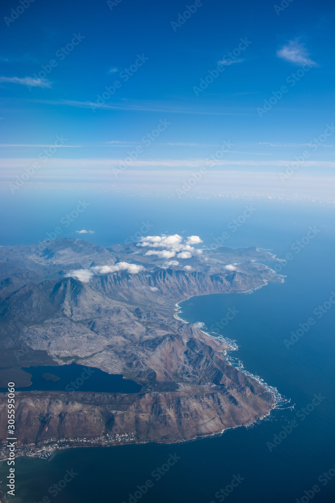 Island off cape coast seen from the sky