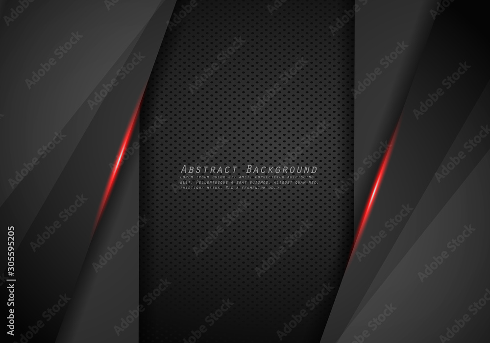 Abstract vector background with dark gray metal layers. graphic template design. Technology background with metallic banner.