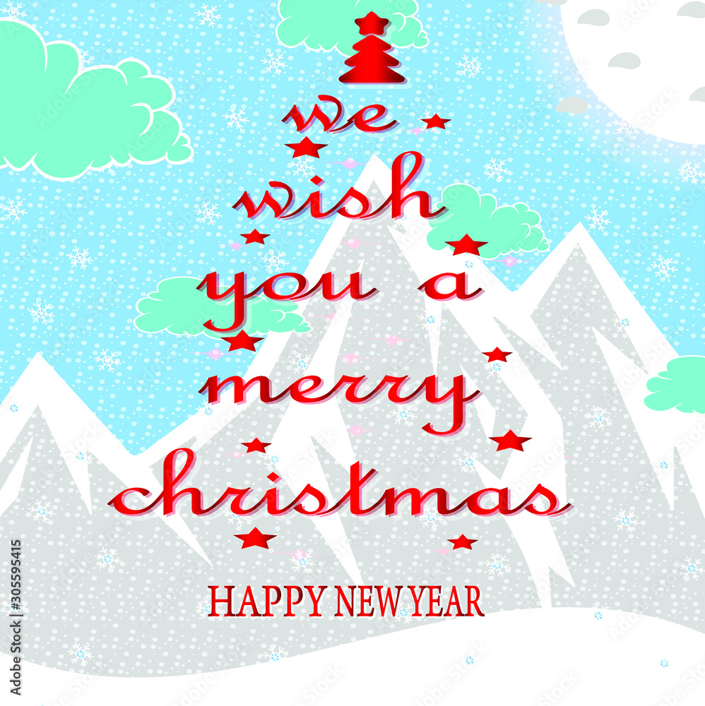 Merry Christmas and Happy New Year Holiday greeting card.editable text Merry Christmas and Happy New Year Holiday greeting card.editable text