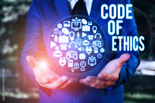 Obraz na plátne Text sign showing Code Of Ethics