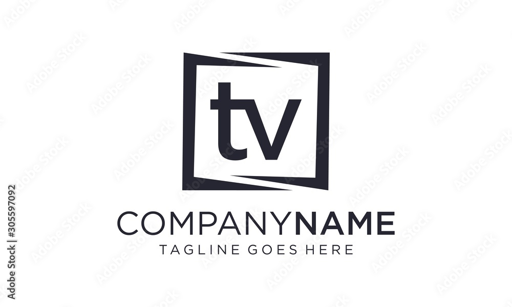 TV logo design vector on white background TV logo design vector on white background