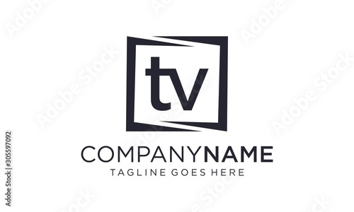 TV logo design vector on white background