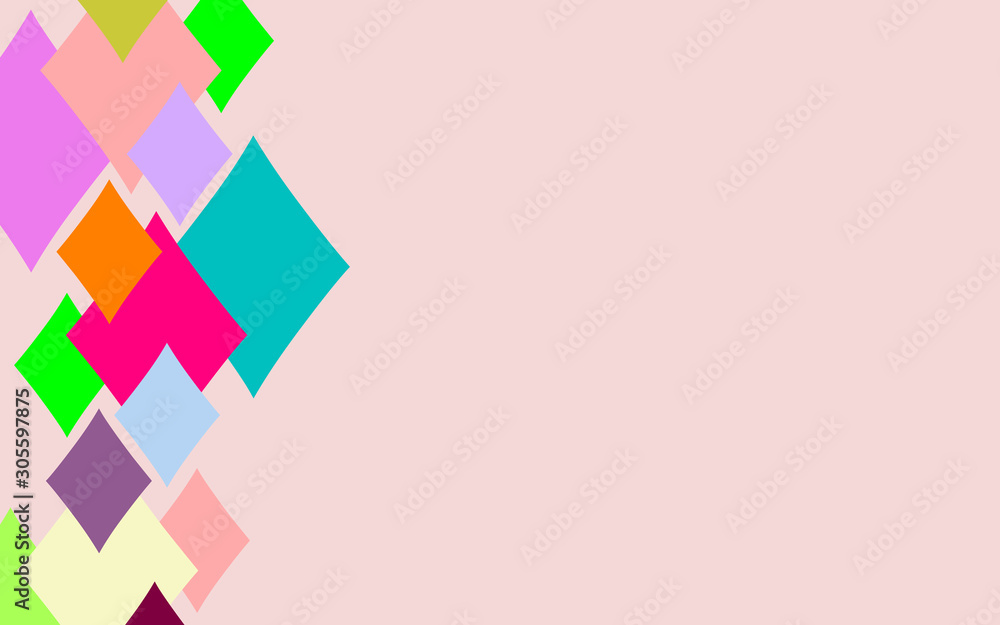 Graphic of colorful isolated rhombuses on soft background. Elegant and soft abstract illustration. Graphic of colorful isolated rhombuses on soft background. Elegant and soft abstract illustration.