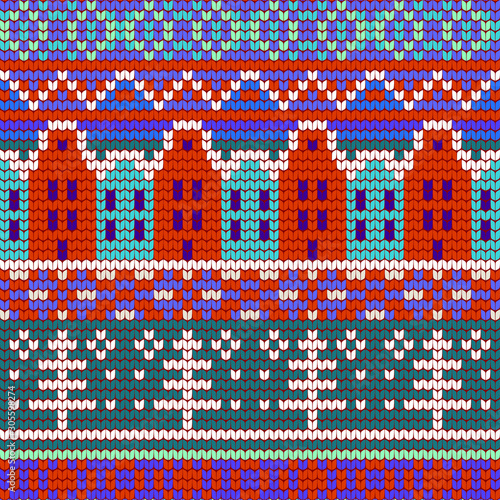 color vector scandinavian knitted pattern