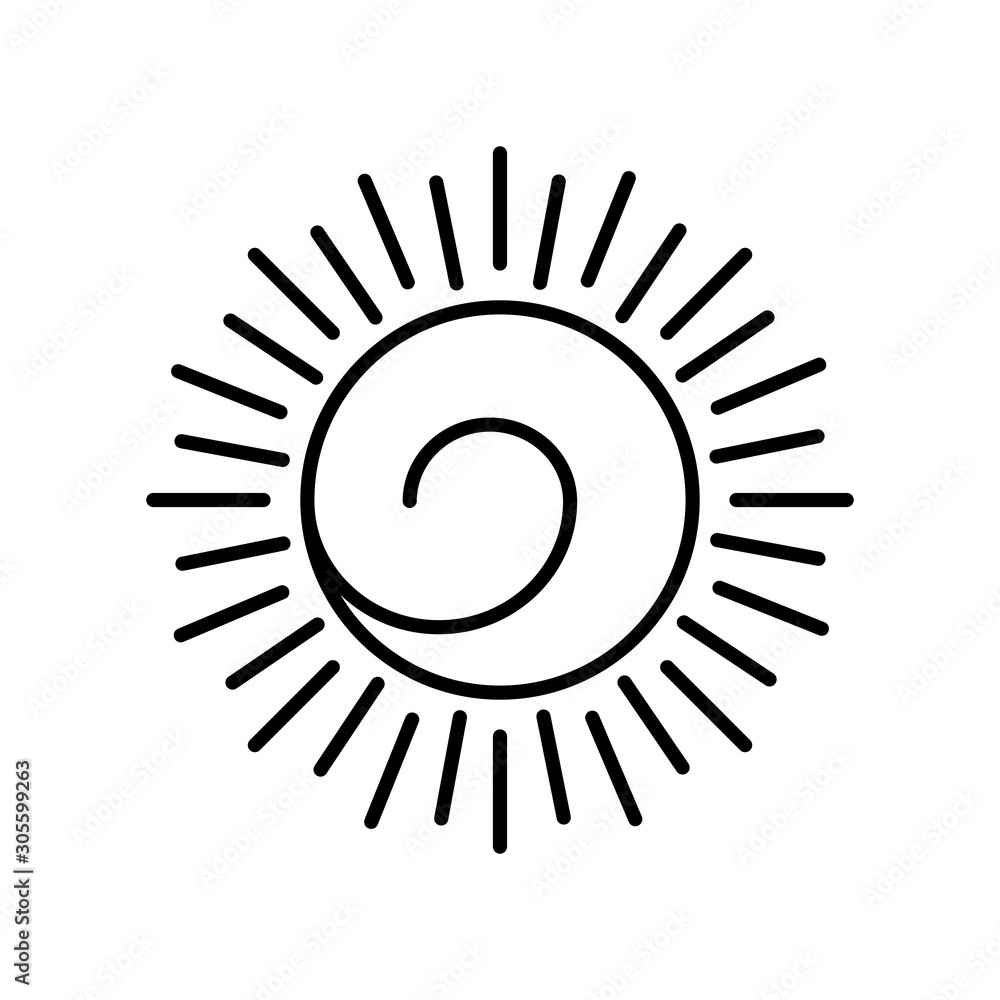 Fototapeta premium sun hot line style icon