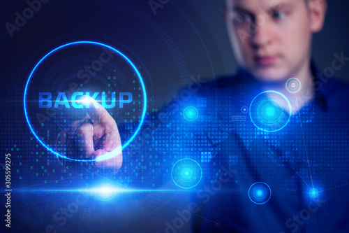 Business, Technology, Internet and network concept. Backup storage data internet technology.