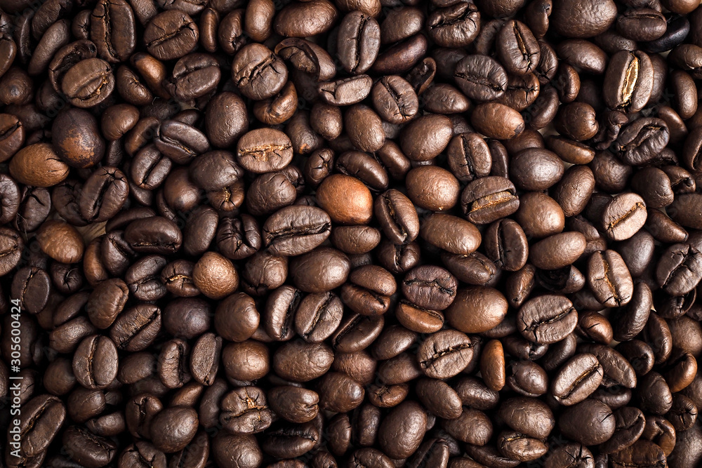 Roasted coffee beans texture used as a background Roasted coffee beans texture used as a background