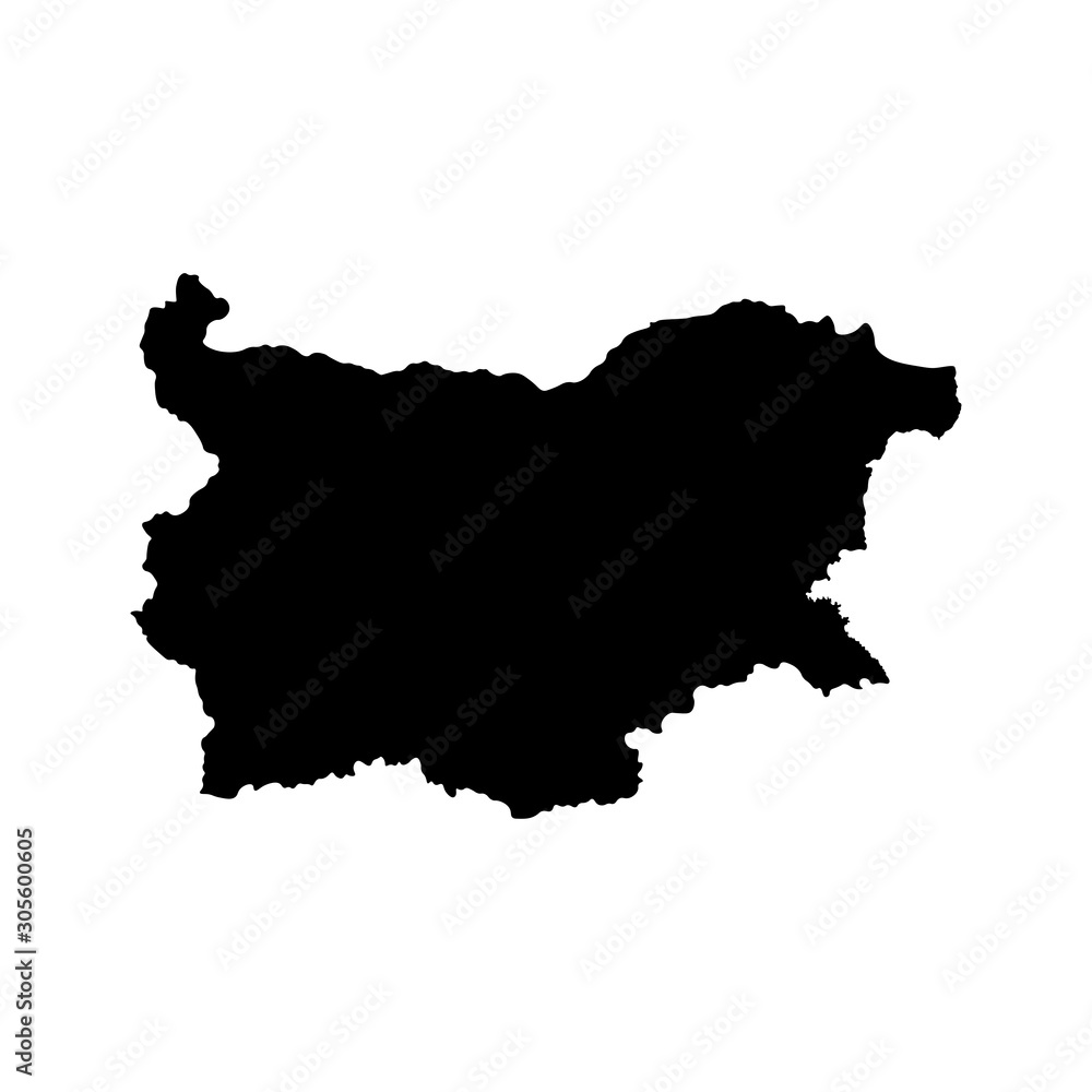 Map of Bulgaria filled with black color sign on a white background. eps ten Map of Bulgaria filled with black color sign on a white background. eps ten