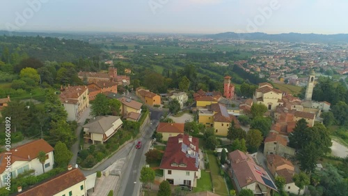 Creazzo drone shot bird eye view overlooking Vicenza photo