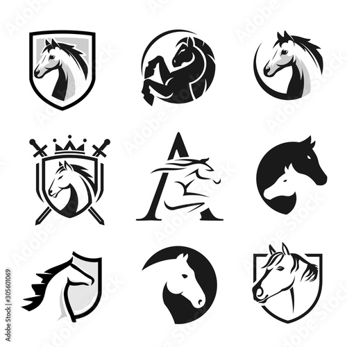 creative simple memorable horse animals logo vector