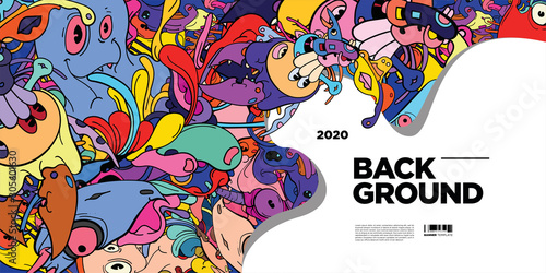 Colorful Abstract Banner Template with Dummy Text for Web Design, Landing page, and Print Material