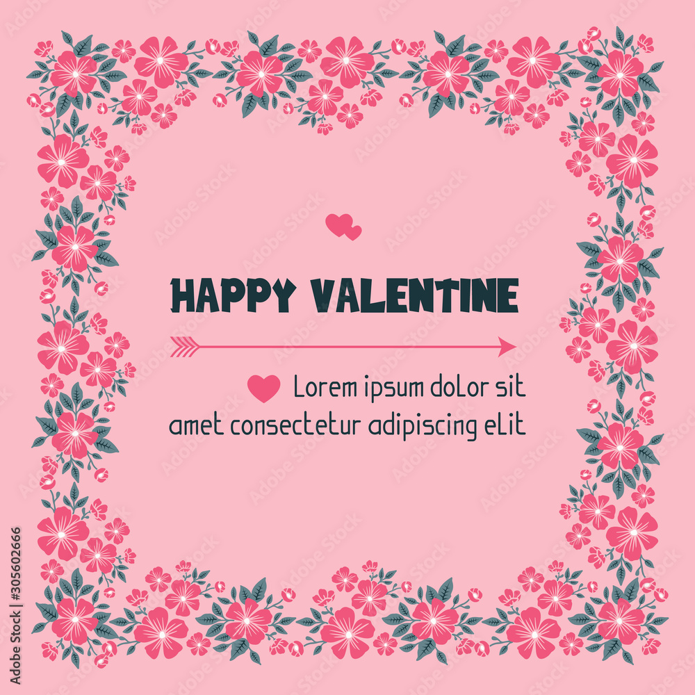 Banner valentine day, with bright pink flower frame pattern. Vector Banner valentine day, with bright pink flower frame pattern. Vector