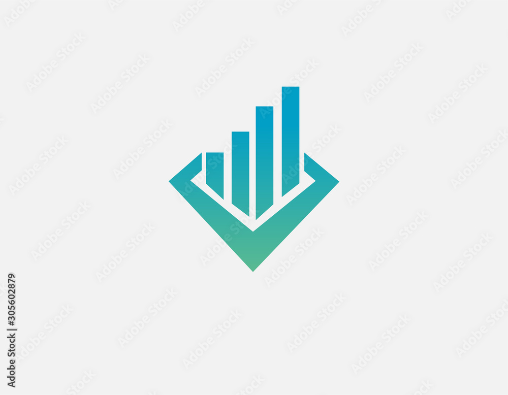 Creative abstract logo icon of geometric elements in the form of a graph scale for your business company Creative abstract logo icon of geometric elements in the form of a graph scale for your business company