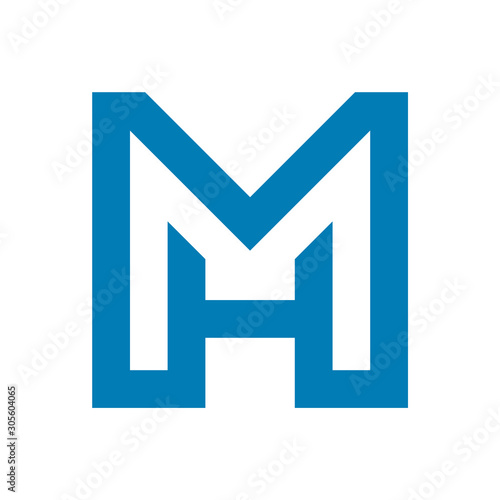 Initial letters MH modern logo template