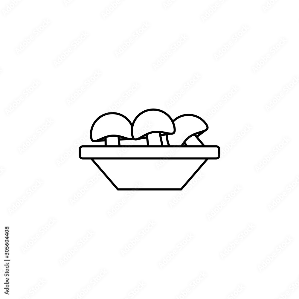 vegetable mushroom in bowl line style icon vegetable mushroom in bowl line style icon