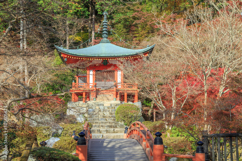 Japanese Buddhism Temple named Daigo-Ji Temple in Autumn Season, Kyoto, Japan photo