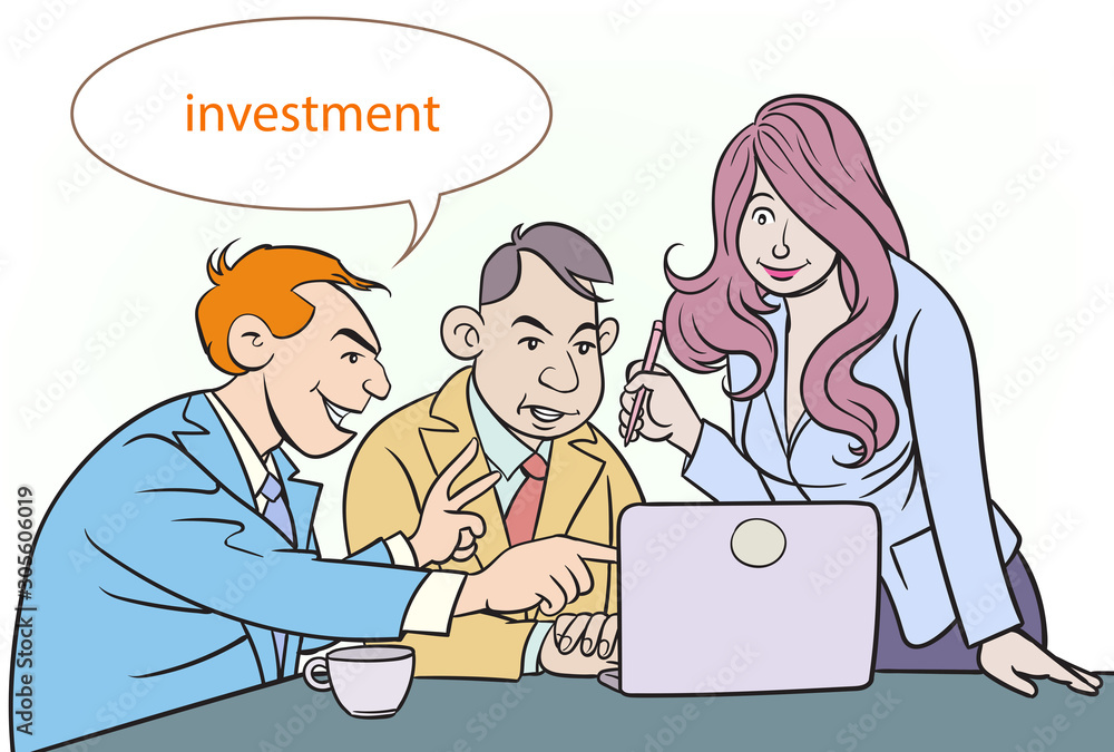 illustration group of young business people working together on project.The image is separated on a white background. illustration group of young business people working together on project.The image is separated on a white background.