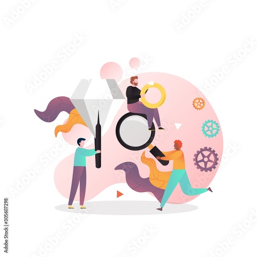Jewelry services and repairs vector concept illustration