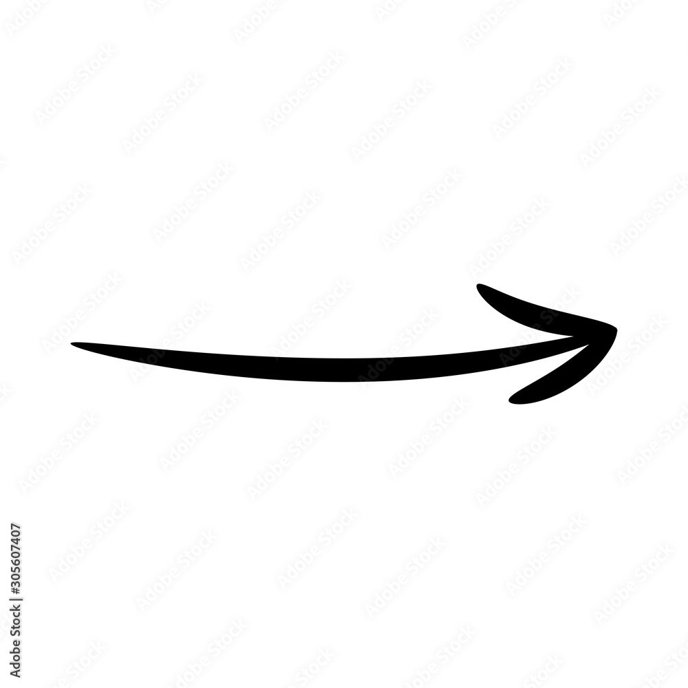 hand drawn arrow icon on white background. hand drawn arrow icon on white background.