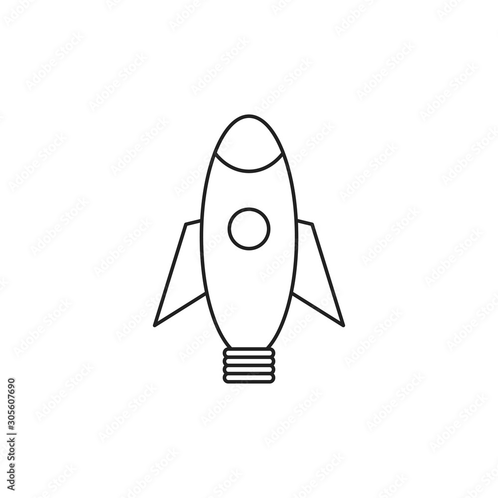 toy startup rocket line style icon toy startup rocket line style icon
