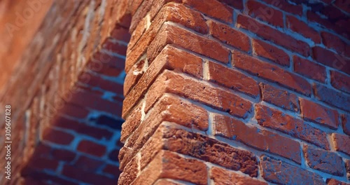 The interior view of the new brick building in the old classic style looks very beautiful