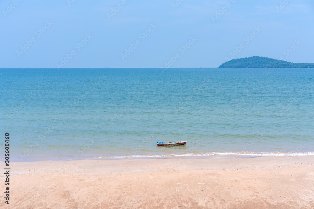 Beautiful tropical beach sea and sand in Andaman Sea Thailand
