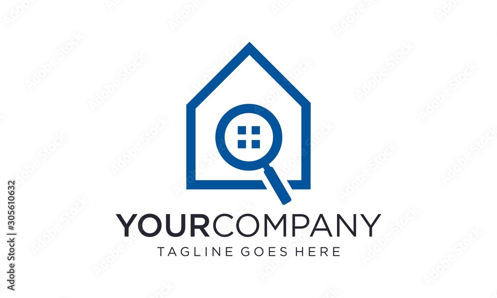 Logo design concept home search on white background Logo design concept home search on white background