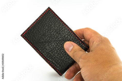 leather wallet im white background