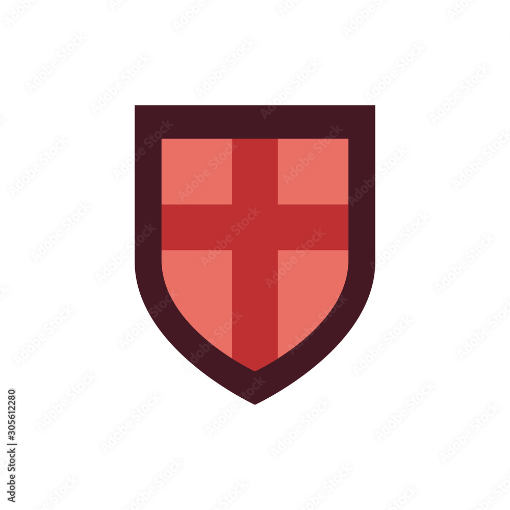 medieval shield with flat style icon medieval shield with flat style icon