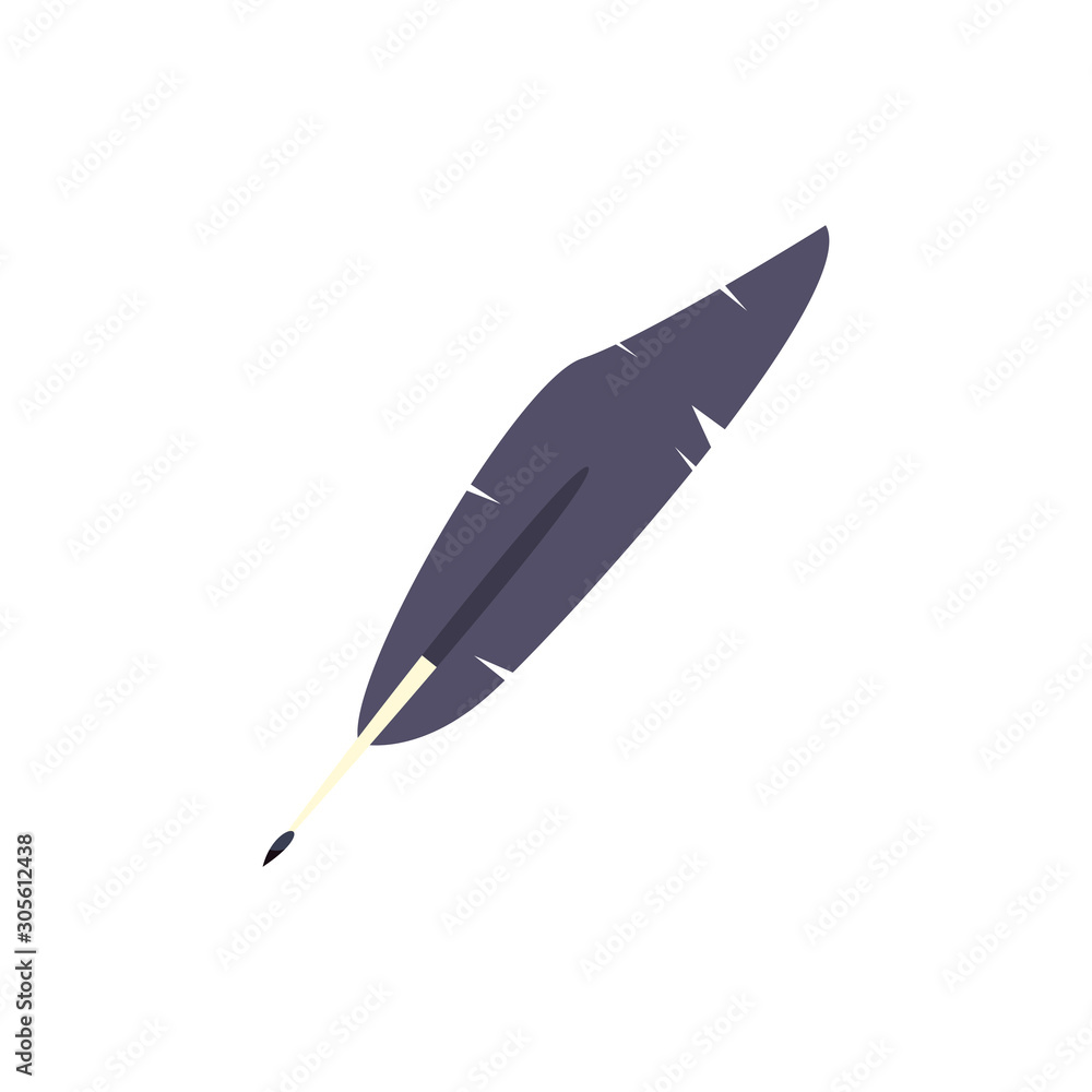 medieval feather flat style icon medieval feather flat style icon