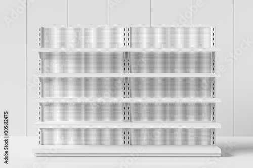Fotografija Realistic empty supermarket shelf on a white background