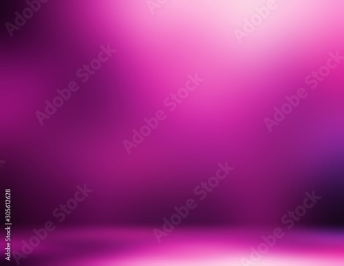 Shiny pink room 3d illustration. Luxury empty background. Bright royal decor. Empty wall blurred texture. Flat floor.