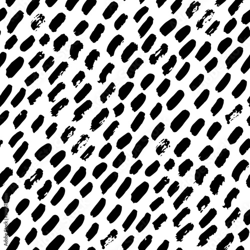 Black and white abstract hand drawn seamless pattern