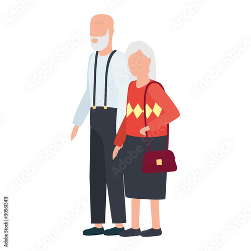 cute grand parents avatars characters