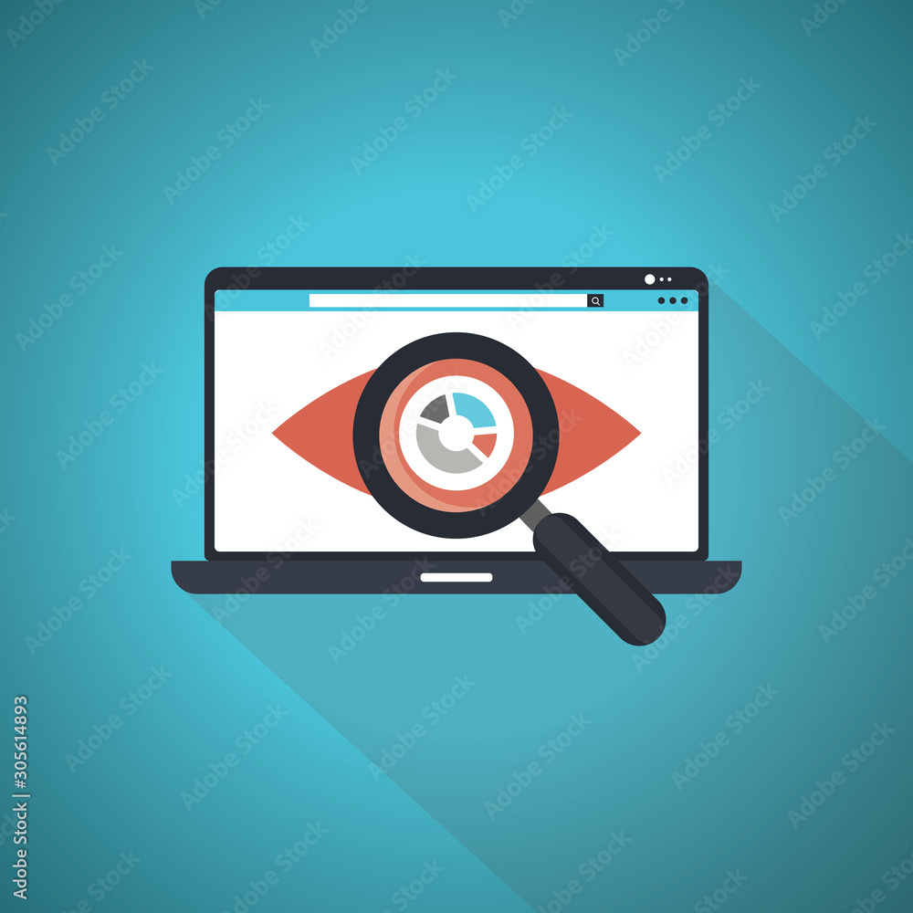 Monitoring icon flat design concept Monitoring icon flat design concept