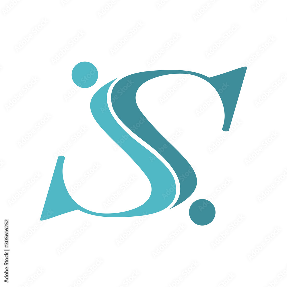 Obraz premium Initial letters JS modern logo template