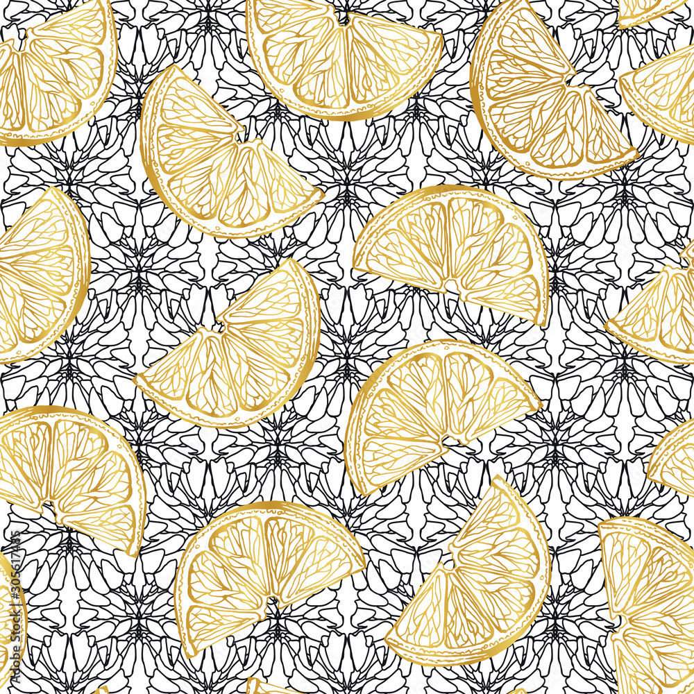 Lemon slices on a geometric background Lemon slices on a geometric background