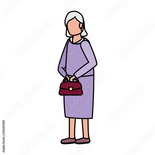 cute grandmother avatar character icon