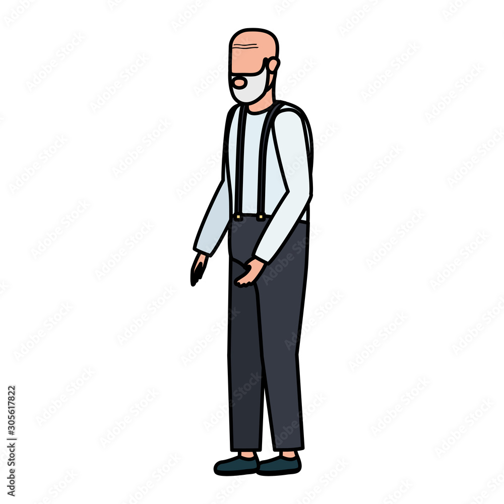cute grandfather avatar character icon cute grandfather avatar character icon