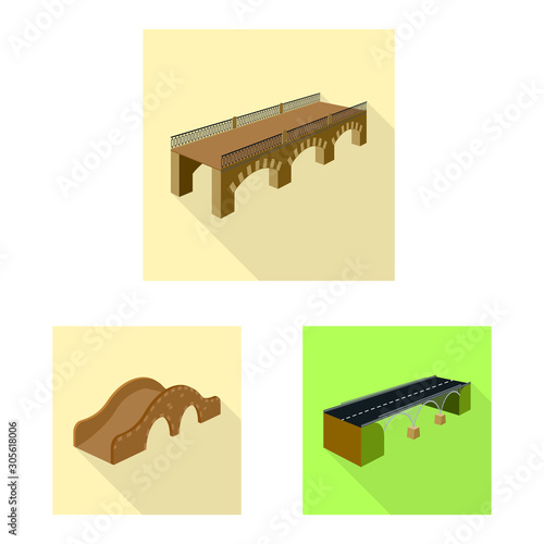 Isolated object of connection and design icon. Set of connection and side stock vector illustration.