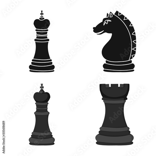 Isolated object of checkmate and thin sign. Collection of checkmate and target stock symbol for web.