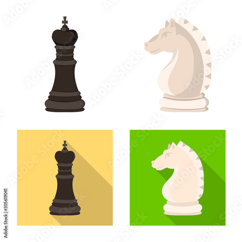 Vector design of checkmate and thin icon. Collection of checkmate and target stock vector illustration.