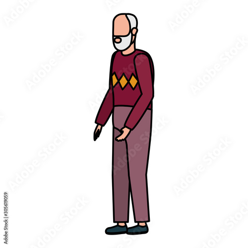 cute grandfather avatar character icon