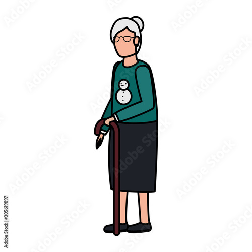 cute grandmother avatar character icon