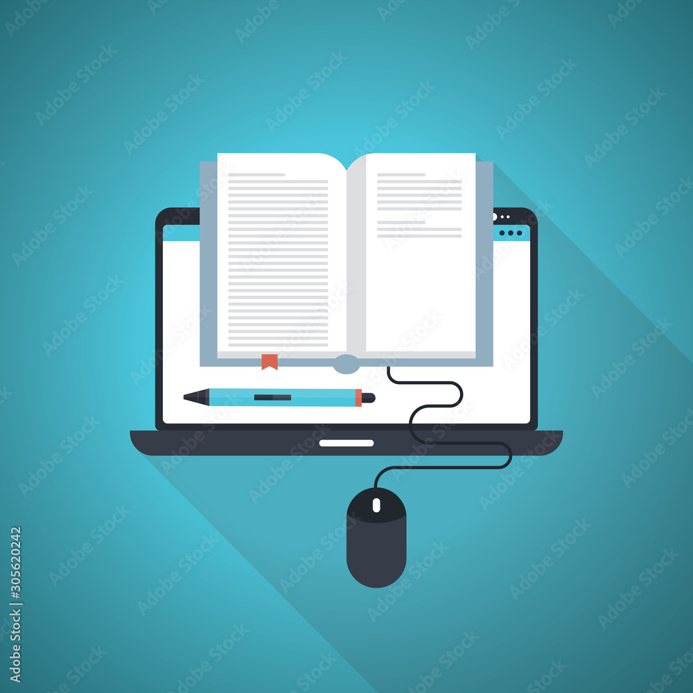 Modern flat design isometric concept of Online Education for website and mobile website Modern flat design isometric concept of Online Education for website and mobile website
