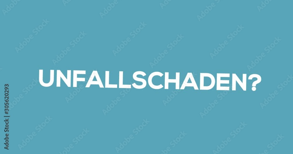 Kfz-Gutachter - Textanimation für Blog, Soziale Medien oder Website. Werbung/Marketing für Gutachten bei Auto-Unfall. Hintergrund blau